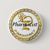 Pharmacsit Gold badge Ronde Button 5,7 Cm (Voorkant)
