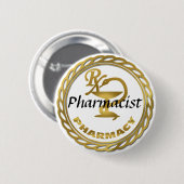 Pharmacsit Gold badge Ronde Button 5,7 Cm (Voorkant /achterkant)