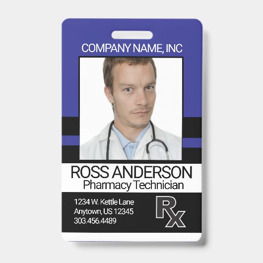 Pharmacy - Blue, Black and White Badge (Voorzijde)