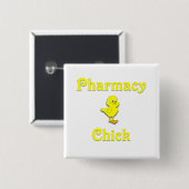 Pharmacy Chick Vierkante Button 5,1 Cm (Voorkant /achterkant)
