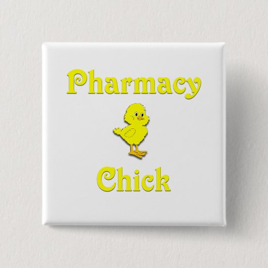 Pharmacy Chick Vierkante Button 5,1 Cm (Voorkant)