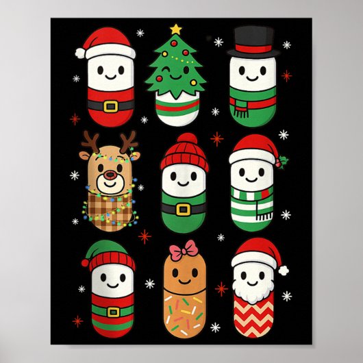 Pharmacy Christmas Xmas Vibes Pharmacist Pharm Tec Poster (Voorkant)