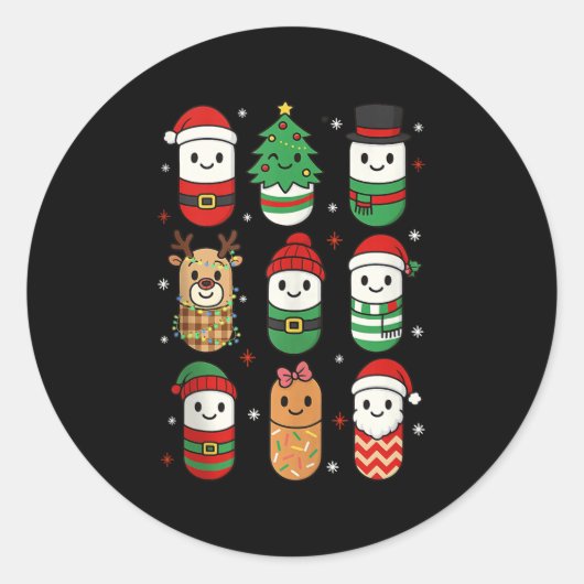 Pharmacy Christmas Xmas Vibes Pharmacist Pharm Tec Ronde Sticker (Voorkant)