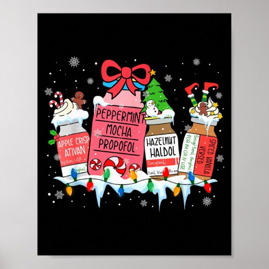 Pharmacy Crew Christmas Pharmacist Medicine Reinde Poster (Voorkant)