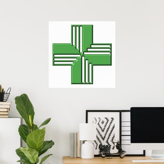 Pharmacy Cross Poster (Thuiskantoor)