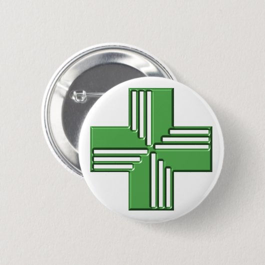 Pharmacy Cross Ronde Button 5,7 Cm (Voorkant /achterkant)