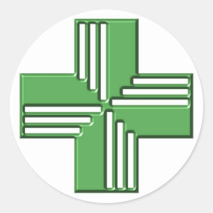 Pharmacy Cross Ronde Sticker