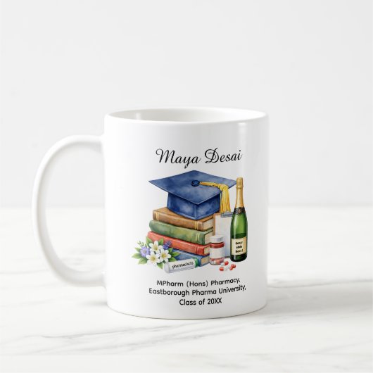 🎓Pharmacy Grad Celebration  Custom Name & Degree Koffiemok (Links)