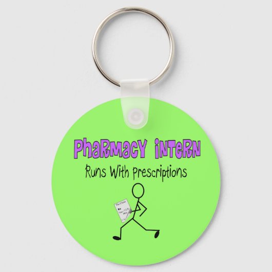 Pharmacy Intern "werkt met voorschriften" Sleutelhanger (Voorkant)