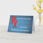 Pharmacy Internship Gefeliciteerd, Red RX op Blu Kaart (Gele Bloem)
