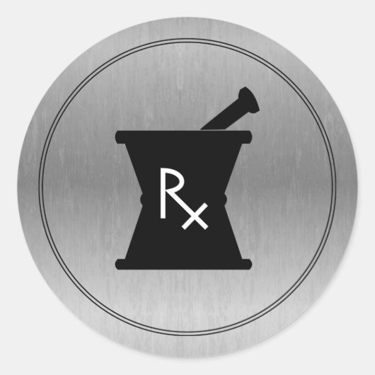 Pharmacy Mortar Pestle Logo Sticker (Voorkant)