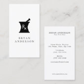 Pharmacy Mortar Pestle Logo Visitekaartje (Voorkant / Achterkant)