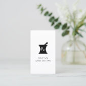 Pharmacy Mortar Pestle Logo Visitekaartje (Staand voorkant)