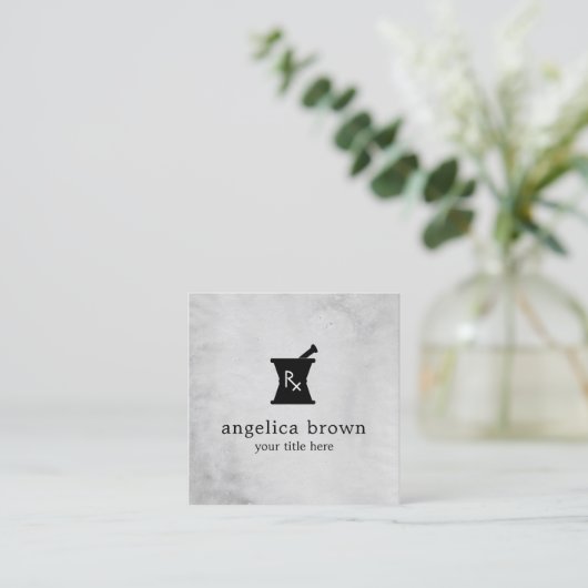Pharmacy Mortar Pestle Logo Visitekaartje (Staand voorkant)