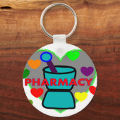 "PHARMACY" Multi-Color Hearts Sleutelhanger (Voorkant)