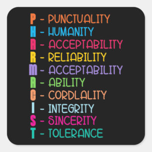 Pharmacy Quote Tech Medicine Technician Pharmacist Vierkante Sticker