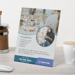 Pharmacy Services Aangepast voetstuk Reclamebord Met Voetstuk