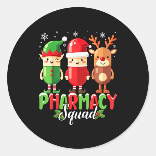Pharmacy Squad Christmas Costume Funny Lls Pharmac Ronde Sticker (Voorkant)