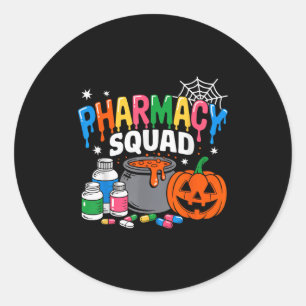 Pharmacy Squad Halloween Vibes voor apothekers en Ronde Sticker