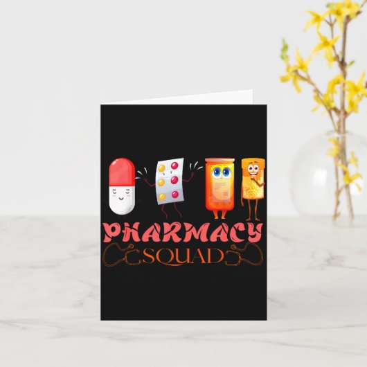 Pharmacy Squad Valentines Cute Lls Pharmacist Phar Kaart (Gele Bloem)