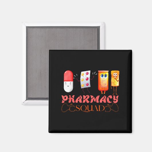 Pharmacy Squad Valentines Cute Lls Pharmacist Phar Magneet (Voorkant / Achterkant)