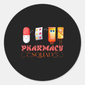 Pharmacy Squad Valentines Cute Lls Pharmacist Phar Ronde Sticker (Voorkant)