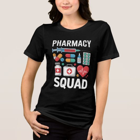 Pharmacy Squad Wereld Apotheker Dag Medisch Ontwer Tri-Blend Shirt (Voorkant)