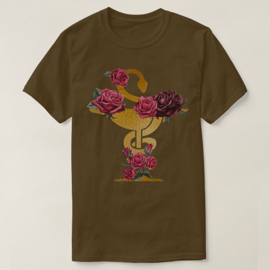 Pharmacy Store Decor dark red romantic hand verf T-shirt (Design voorkant)