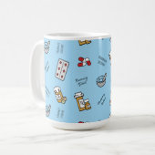 Pharmacy Student icons on blue Coffee Mug Koffiemok (Voorkant links)