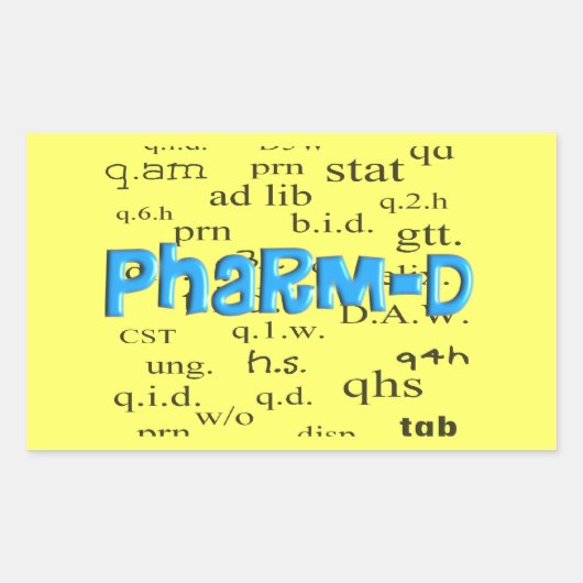 Pharmacy Student Pharm-D Gifts Rechthoekige Sticker (Voorkant)