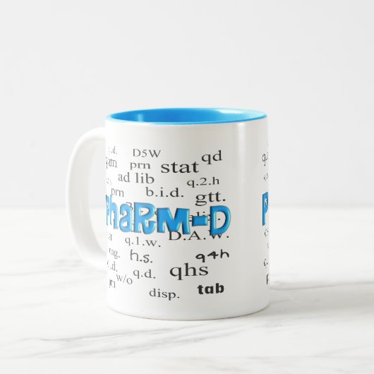 Pharmacy Student Pharm-D Gifts Tweekleurige Koffiemok (Voorkant links)