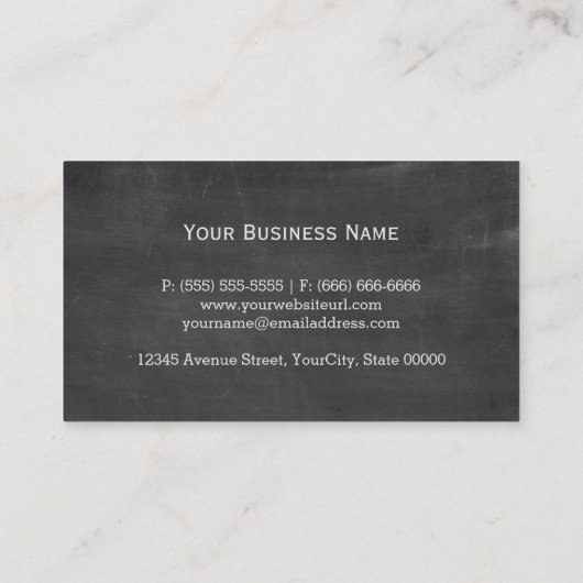 Pharmacy Symbol Mortar en Pestle - Chalkboard Visitekaartje (Achterkant)