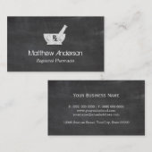 Pharmacy Symbol Mortar en Pestle - Chalkboard Visitekaartje (Voorkant / Achterkant)