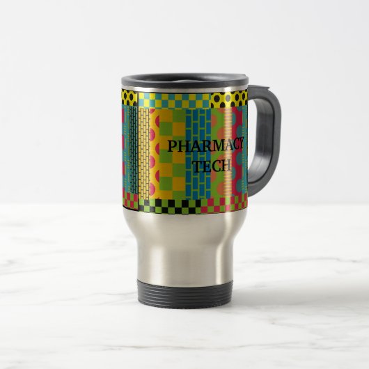 Pharmacy Tech Abstract Art Travel mug Reisbeker (Voorkant rechts)