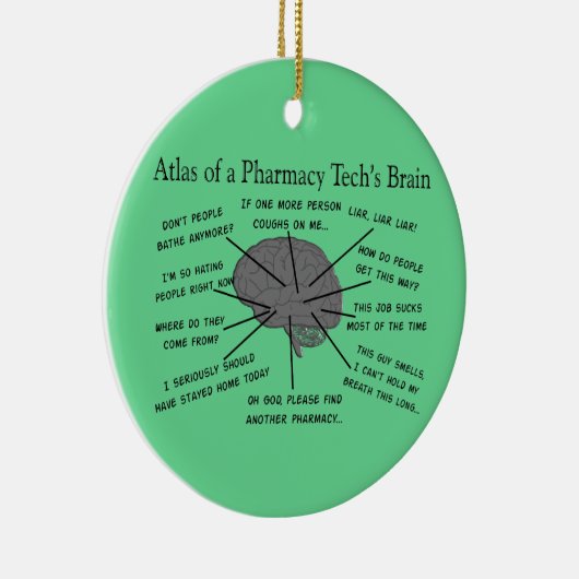 Pharmacy Tech "Atlas of Pharmacy Tech Brain" Keramisch Ornament (Rechts)