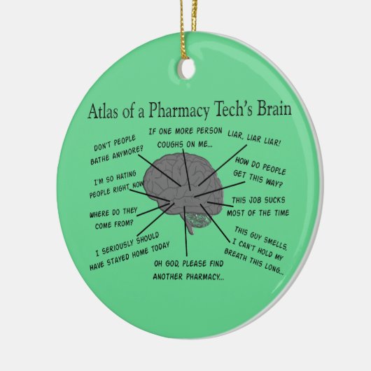 Pharmacy Tech "Atlas of Pharmacy Tech Brain" Keramisch Ornament (Links)