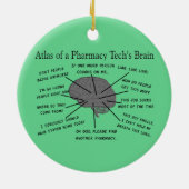 Pharmacy Tech "Atlas of Pharmacy Tech Brain" Keramisch Ornament (Achterkant)