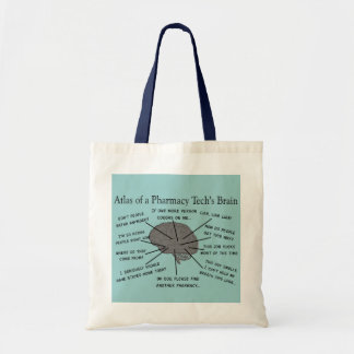 Pharmacy Tech "Atlas of Pharmacy Tech Brain" Tote Bag