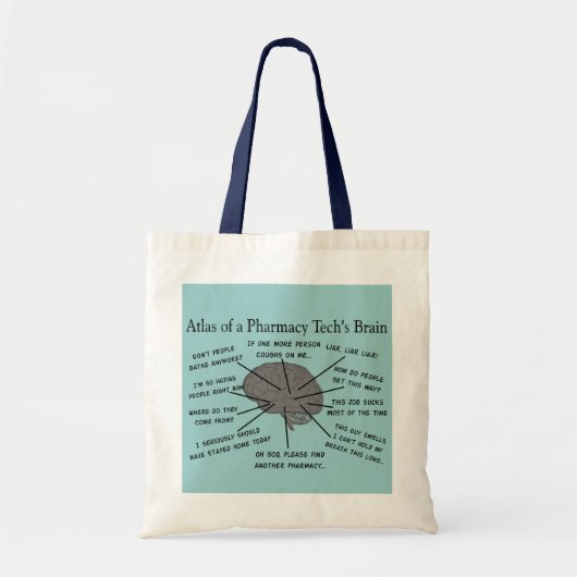 Pharmacy Tech "Atlas of Pharmacy Tech Brain" Tote Bag (Voorkant)