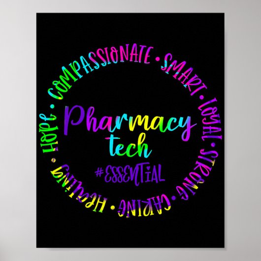 Pharmacy Tech Caring Sterke Essential Smart Royal Poster (Voorkant)
