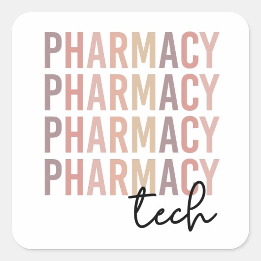 Pharmacy Tech | Farmaceutische technicus Vierkante Sticker (Voorkant)