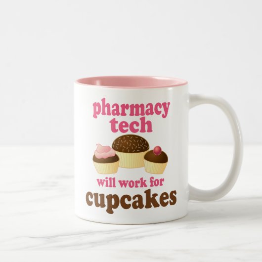 Pharmacy Tech (Funny) Gift Tweekleurige Koffiemok (Rechts)