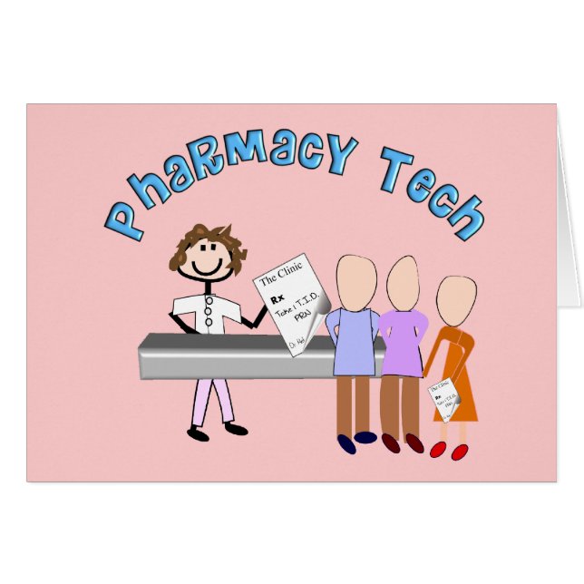 Pharmacy Tech Gifts Stick People Design (Voorkant Horizontaal)