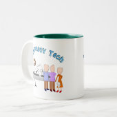 Pharmacy Tech Gifts Stick People Design Tweekleurige Koffiemok (Voorkant links)