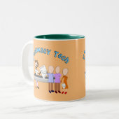 Pharmacy Tech Gifts Stick People Design Two-Tone C Tweekleurige Koffiemok (Voorkant links)