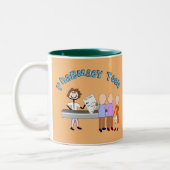 Pharmacy Tech Gifts Stick People Design Two-Tone C Tweekleurige Koffiemok (Links)