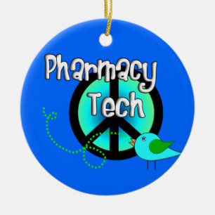 Pharmacy Tech kerstversier Peace Sign Keramisch Ornament