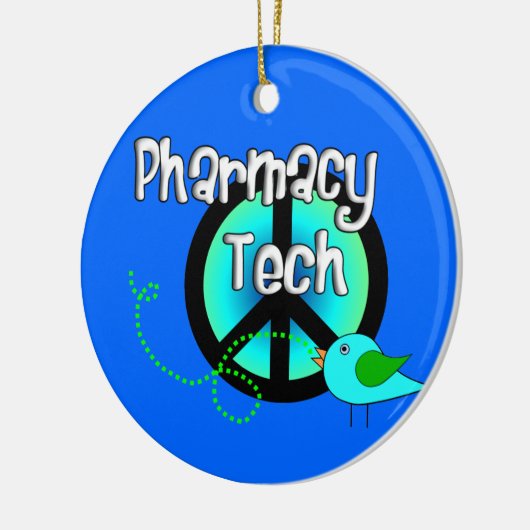 Pharmacy Tech kerstversier Peace Sign Keramisch Ornament (Links)