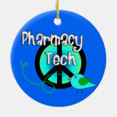 Pharmacy Tech kerstversier Peace Sign Keramisch Ornament (Achterkant)