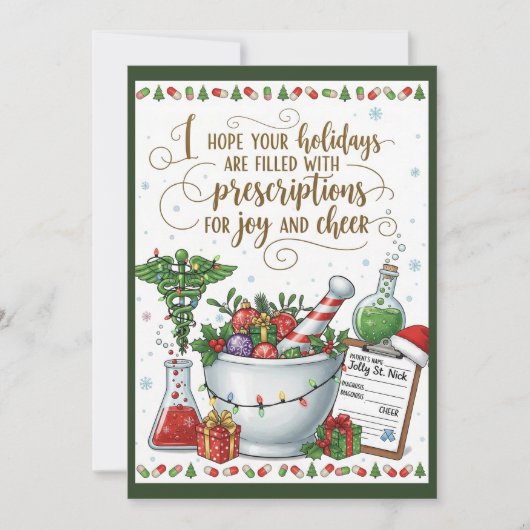 Pharmacy Tech Nurse Christmas Kaart Joy Cheer (Voorkant)